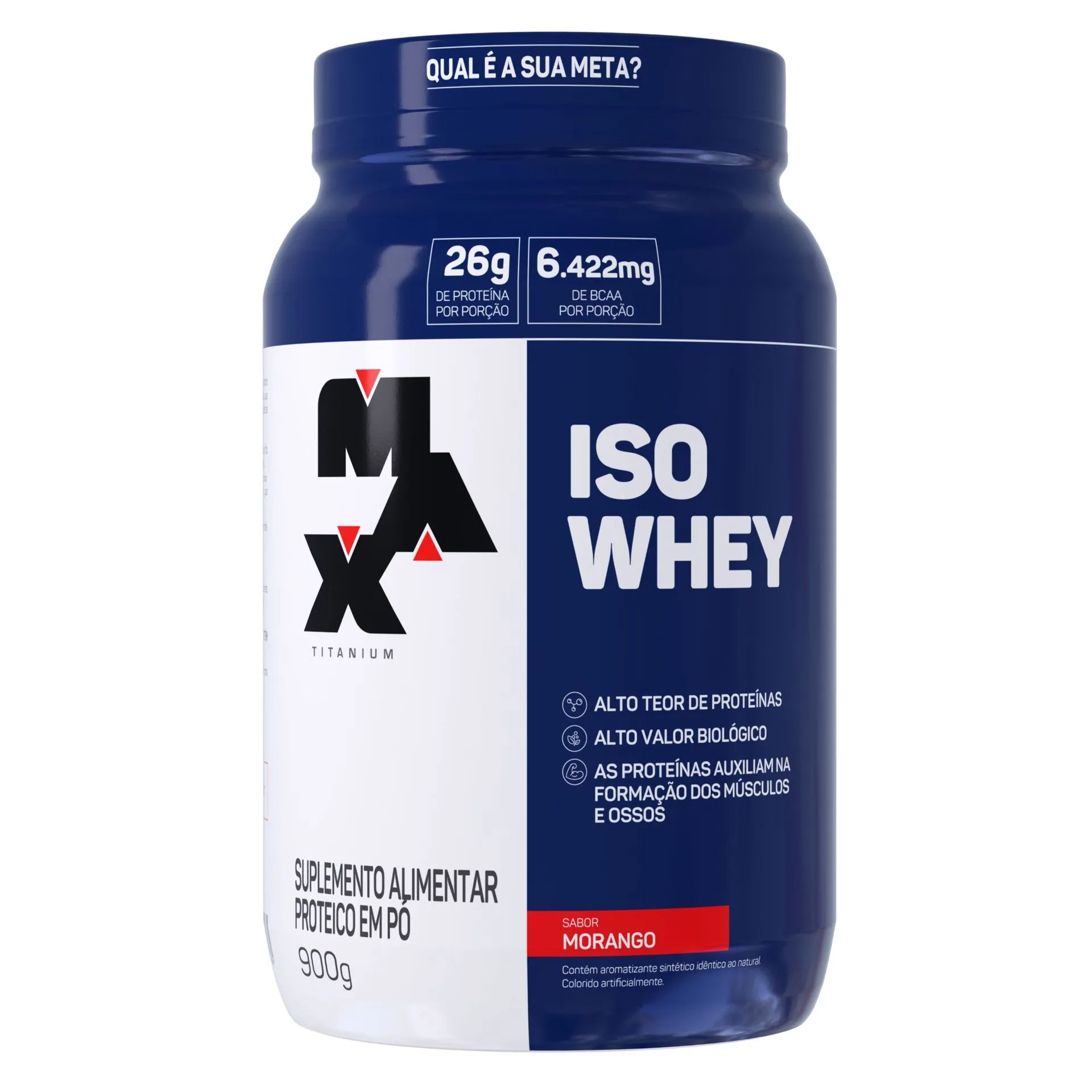 Whey Isolado 900g Morango