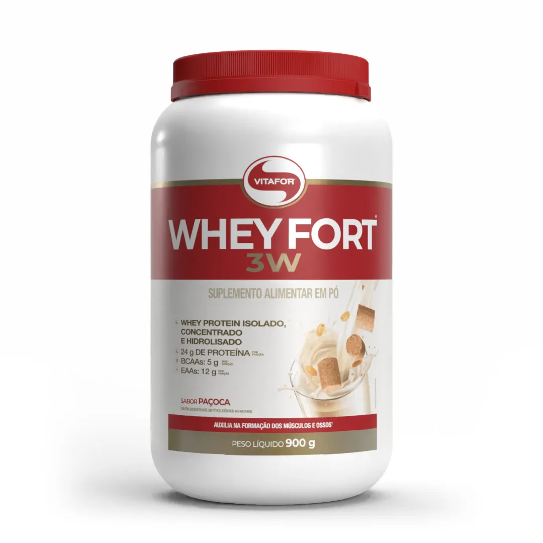 Whey Fort 3W Pote 900g Paçoca