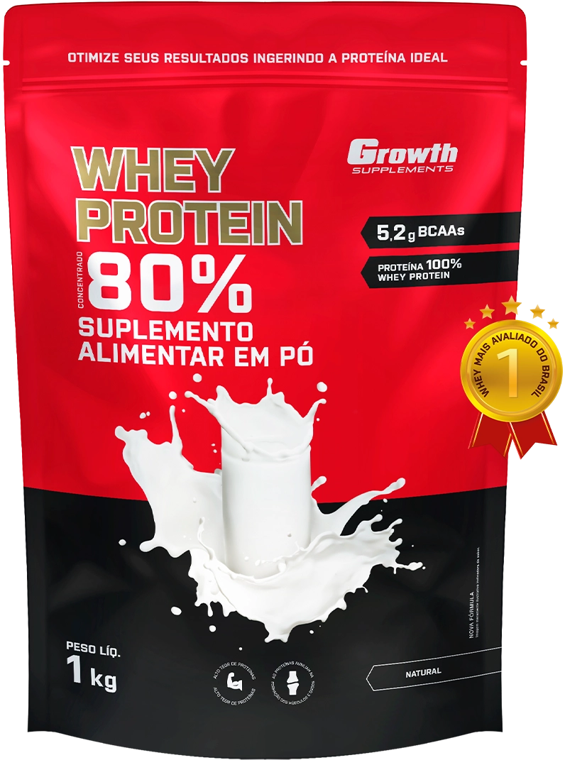 Whey 80% Concentrado 1kg Chocolate Branco