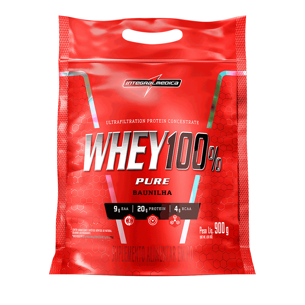 Whey 100% Refil 900g Morango