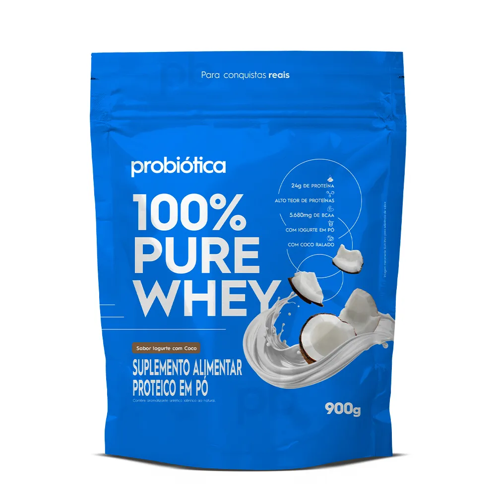 100% Pure Whey Refil 900g Iogurte com Coco